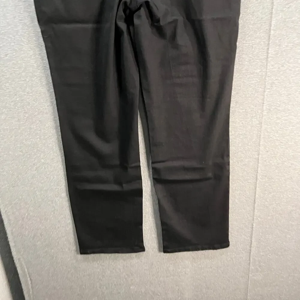 Susan Graver Regular Stretch Denim Straight Leg Jean Black, Reg 16